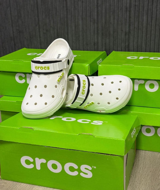 EVA Ventilated Clogs (White and Light Green)